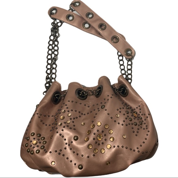 Nine West Handbags - NINE WEST Tan Embellished Shoulder Bag